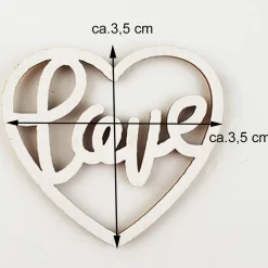Holz Streudeko Herzen "Love" 24 Stck. - Ø 3 cm | 08272 Hochzeit Tischdekoration