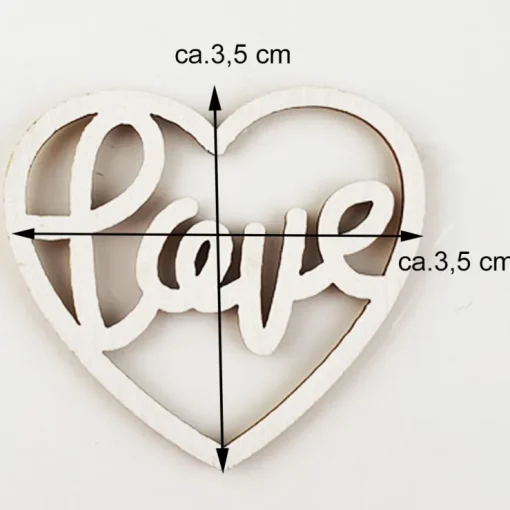 Holz Streudeko Herzen "Love" 24 Stck. - Ø 3 cm | 08272 Hochzeit Tischdekoration