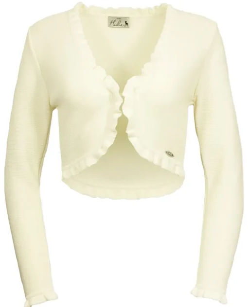 Huber Trachten Damen Strick Bolero "Franja" | Cremeweiß