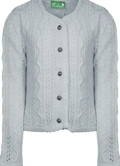 Huber Trachten Strickjacke "Alia" für Mädchen | Silber Grau