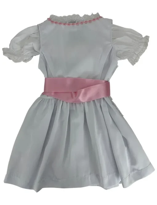 Isar-Trachten Baby Dirndl "Maite" 3-tlg. mit Bluse 63001 | Weiß Rosa
