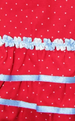 Isar-Trachten Dirndl "Paula" 3-tlg. mit Bluse 64296 | Hellblau Rot