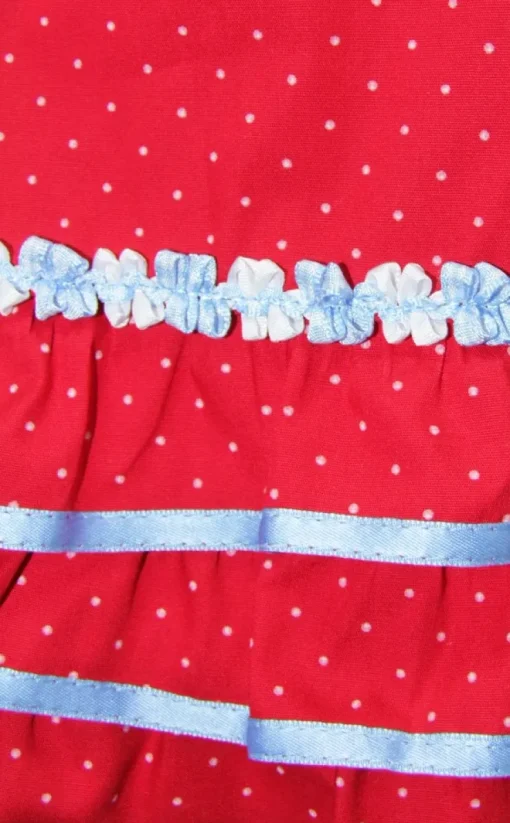 Isar-Trachten Dirndl "Paula" 3-tlg. mit Bluse 64296 | Hellblau Rot