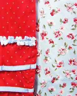 Isar-Trachten Dirndl "Paula" 3-tlg. mit Bluse 64296 | Hellblau Rot
