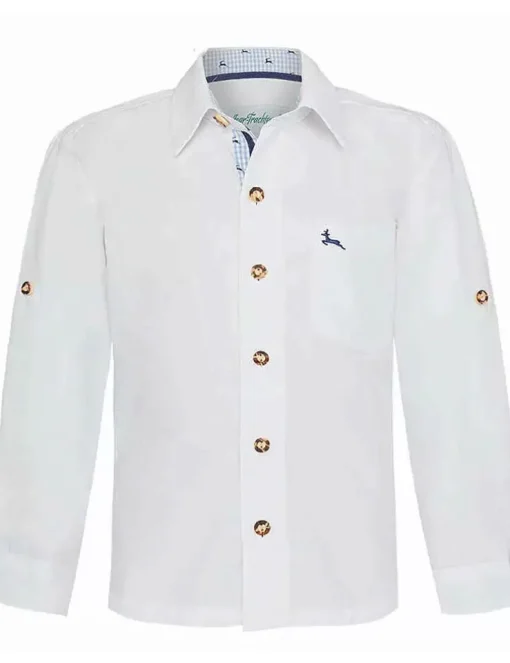 Isar-Trachten Herren Trachtenhemd "Luis" 48602 | Weiß Blau