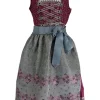 Isar-Trachten Jugend Dirndl "Karina" 44732 | Bordeaux Silbergrau