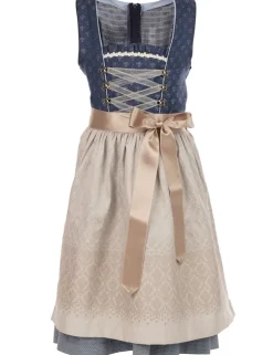Isar-Trachten Jugend Dirndl "Marina" 44782 | Festlich Kinderkleid - Blau Silbergrau