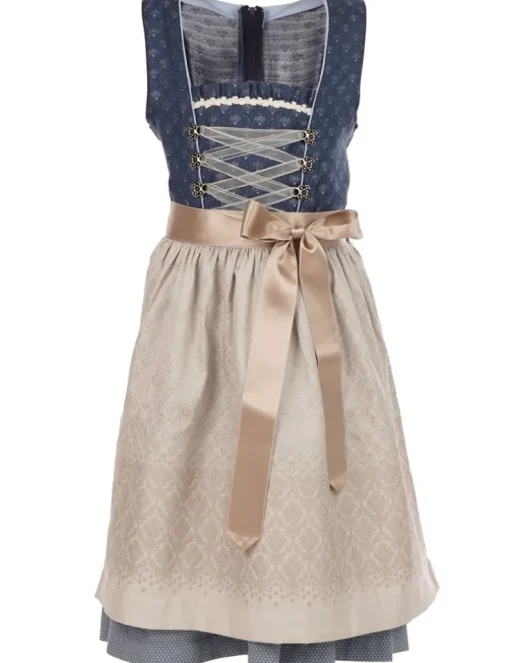 Isar-Trachten Jugend Dirndl "Marina" 44782 | Festlich Kinderkleid - Blau Silbergrau