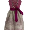 Isar-Trachten Jugend Dirndl "Beata" Blümchenmuster 43633 | Beere Champagner