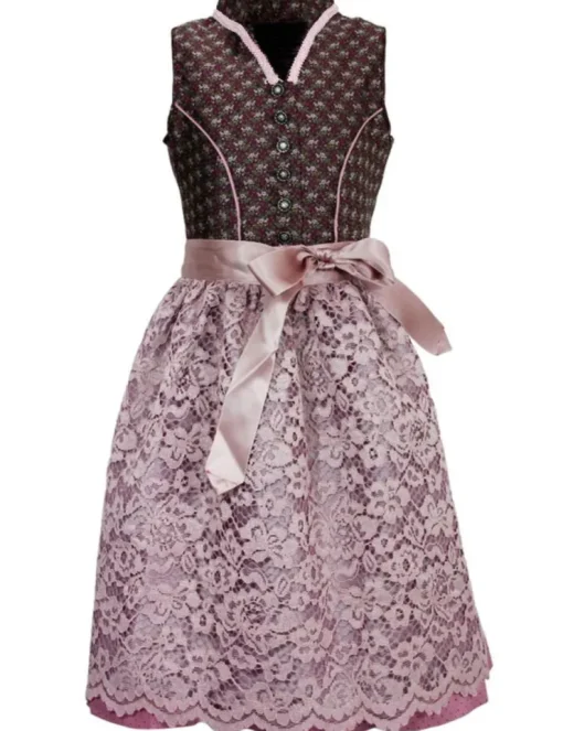Isar-Trachten Jugend Dirndl "Beatrice" Spitzenschürze 63652 | Beere Rosa