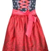 Isar-Trachten Jugend Dirndl "Ava" 2-tlg. | Schwarz Rot