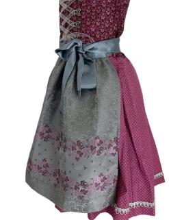 Isar-Trachten Jugend Dirndl "Karina" 44732 | Bordeaux Silbergrau