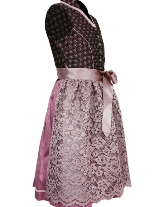 Isar-Trachten Jugend Dirndl "Beatrice" Spitzenschürze 63652 | Beere Rosa
