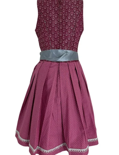 Isar-Trachten Jugend Dirndl "Karina" 44732 | Bordeaux Silbergrau