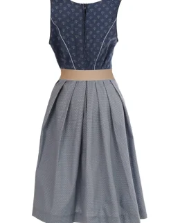 Isar-Trachten Jugend Dirndl "Marina" 44782 | Festlich Kinderkleid - Blau Silbergrau