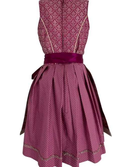Isar-Trachten Jugend Dirndl "Beata" Blümchenmuster 43633 | Beere Champagner