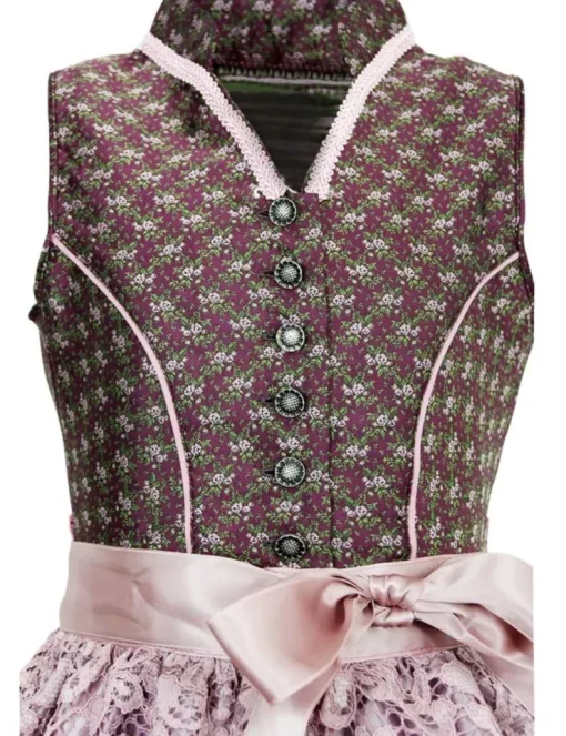 Isar-Trachten Jugend Dirndl "Beatrice" Spitzenschürze 63652 | Beere Rosa