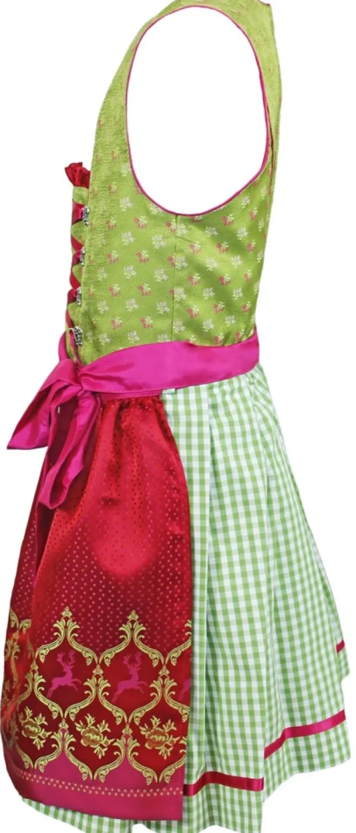 Isar-Trachten Jugend Dirndl "Clarissa" | Grün Pink
