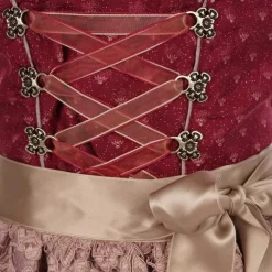 Isar-Trachten Jugend Dirndl "Vanessa" Spitzenschürze 64641 | Bordeaux Altrosa