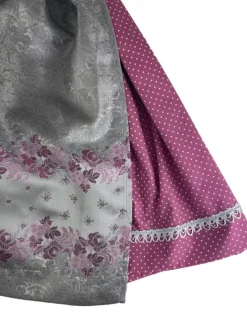 Isar-Trachten Jugend Dirndl "Karina" 44732 | Bordeaux Silbergrau