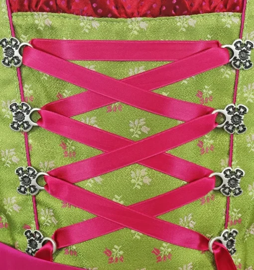 Isar-Trachten Jugend Dirndl "Clarissa" | Grün Pink