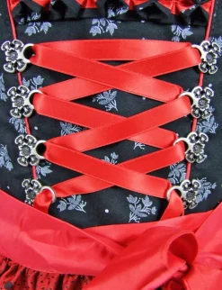 Isar-Trachten Jugend Dirndl "Ava" 2-tlg. | Schwarz Rot
