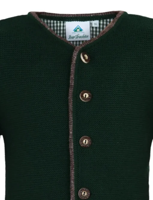 Isar-Trachten Jungen Strickjacke "Vincent" 47081 | Tannengrün