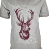 Isar-Trachten Jungen T-Shirt mit Hirschmotiv 52780 | Hellgrau