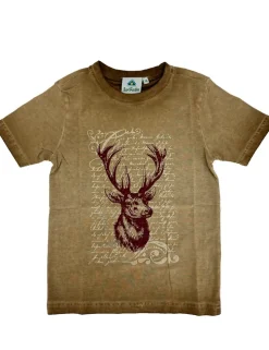 Isar-Trachten Jungen T-Shirt mit Hirschmotiv 52780 | Braun
