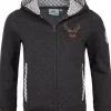 Isar-Trachten Kapuzenjacke für Kinder 57301 | Sweatjacke Anthrazit