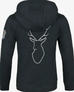 Isar-Trachten Kapuzenjacke für Kinder 57301 | Sweatjacke Anthrazit