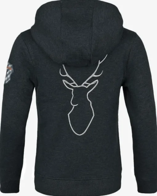 Isar-Trachten Kapuzenjacke für Kinder 57301 | Sweatjacke Anthrazit