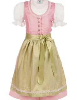 Isar-Trachten Kinder Dirndl "Prinzess" 3-tlg. mit Bluse 43102 | Festlich - Rosa Grün