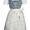 Isar-Trachten Kinder Dirndl "Sarah" 3-tlg. mit Bluse Spitzenschürze 63202 | Blau Creme