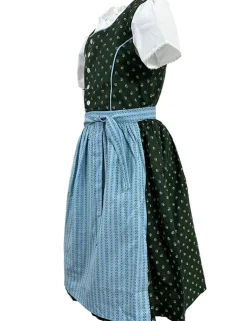 Isar-Trachten Kinder Dirndl "Lotte" 3-tlg. mit Bluse 52418 | Grün Blau