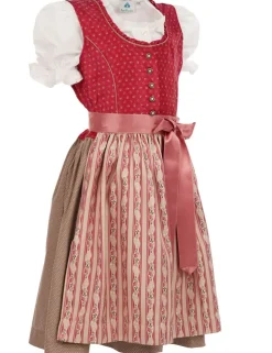 Isar-Trachten Kinder Dirndl "Nadine" 3-tlg. mit Bluse 43232 | Festlich Beere Taupe