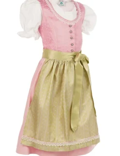 Isar-Trachten Kinder Dirndl "Prinzess" 3-tlg. mit Bluse 43102 | Festlich - Rosa Grün
