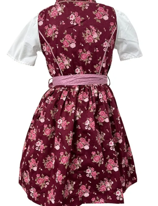 Isar-Trachten Kinder Dirndl "Emma" 3-tlg. mit Bluse 63102 | Beere Rosa