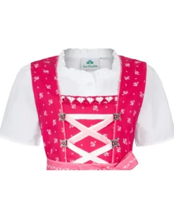 Isar-Trachten Kinder Dirndl "Victoria" 3-tlg. mit Bluse 52415 | Pink Rosa