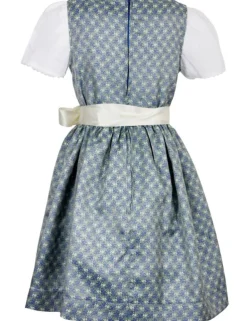 Isar-Trachten Kinder Dirndl "Sarah" 3-tlg. mit Bluse Spitzenschürze 63202 | Blau Creme