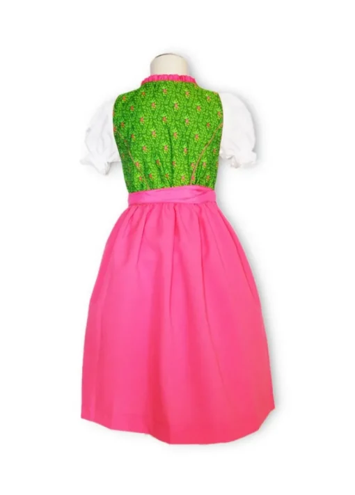 Isar-Trachten Kinder Dirndl "Mandy" 3-tlg. mit Bluse 64143 | Festlich Pink Grün