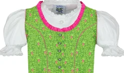Isar-Trachten Kinder Dirndl "Mandy" 3-tlg. mit Bluse 64143 | Festlich Pink Grün