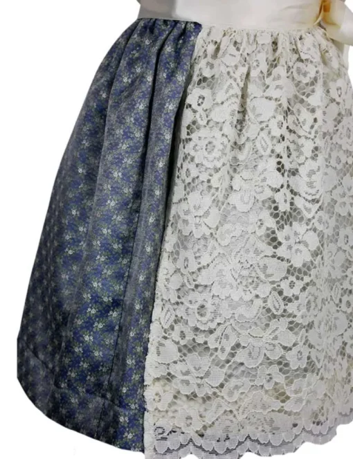 Isar-Trachten Kinder Dirndl "Sarah" 3-tlg. mit Bluse Spitzenschürze 63202 | Blau Creme