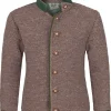 Isar-Trachten Kinder Janker mit Stehkragen 47087 | Strickjacke Braun