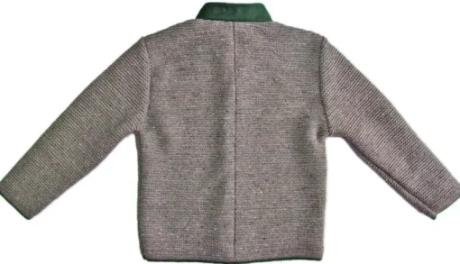 Isar-Trachten Kinder Janker mit Stehkragen 47087 | Strickjacke Braun