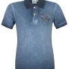 Isar-Trachten Kinder Poloshirt "Kilian" im Used Look | Jeansblau