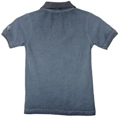 Isar-Trachten Kinder Poloshirt "Kilian" im Used Look | Jeansblau