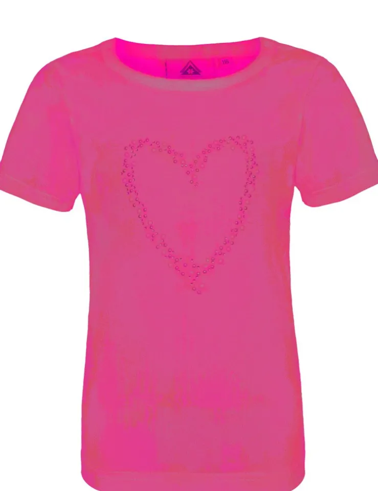 Isar-Trachten Kinder T-Shirt mit Strass Herz 52763 | Pink - Mädchen Oberteil
