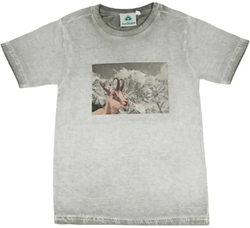 Isar-Trachten Kinder T-Shirt mit Edelweiß | Grau