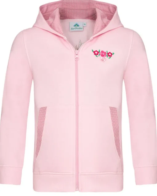 Isar-Trachten Mädchen Sweatshirt Hoodie mit Stickerei 57303 | Rosa